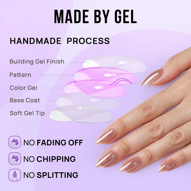 Chocolate Glazed Donut Almond Nails - Soft Gel Press On