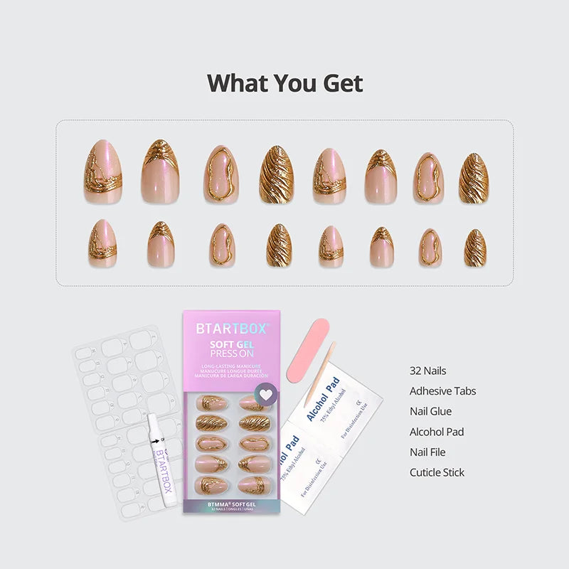 Metalhead Almond Nails - Soft Gel Press On