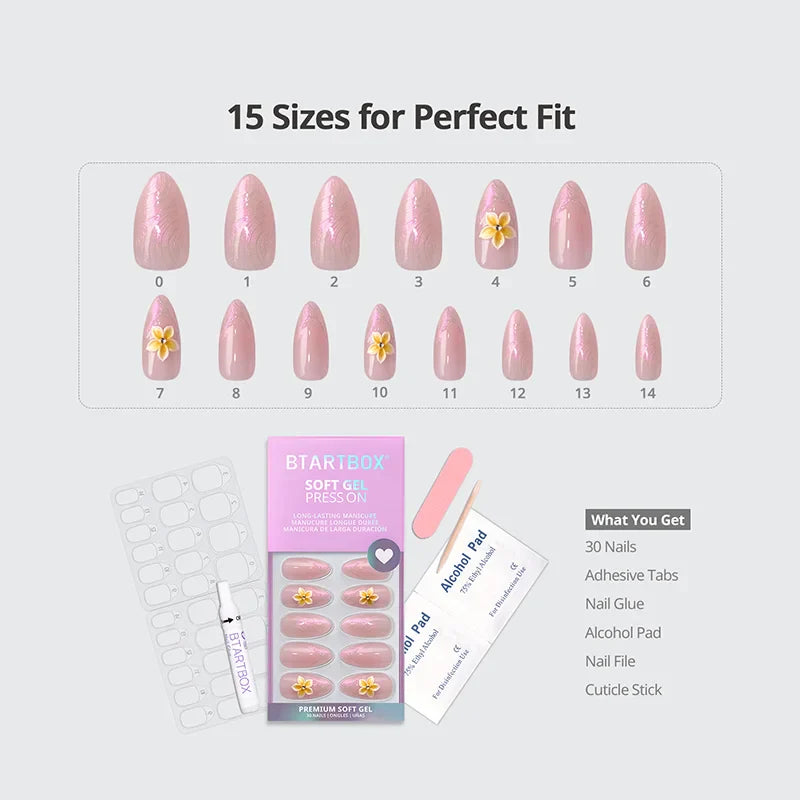 Aloha Lei Almond Nails - Soft Gel Press On