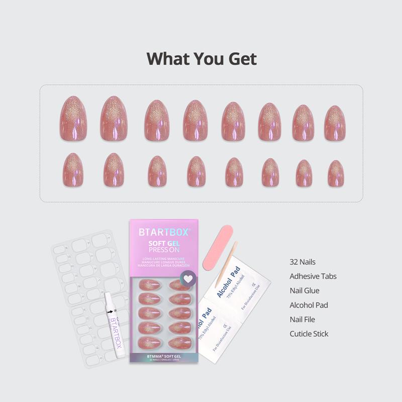 Tassel Shine Almond Nails - Soft Gel Press On