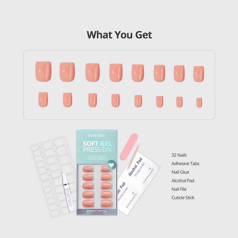 Sunset Skip Square Nails - Soft Gel Press On