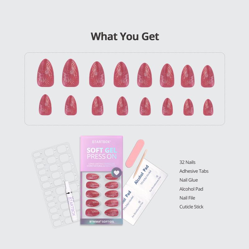 Crystal Wave Almond Nails - Soft Gel Press On