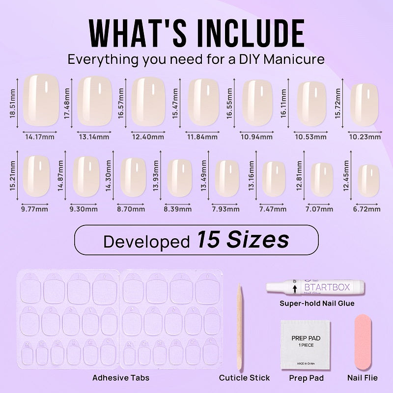 Cream Soda Short Square Nails - Soft Gel Press On