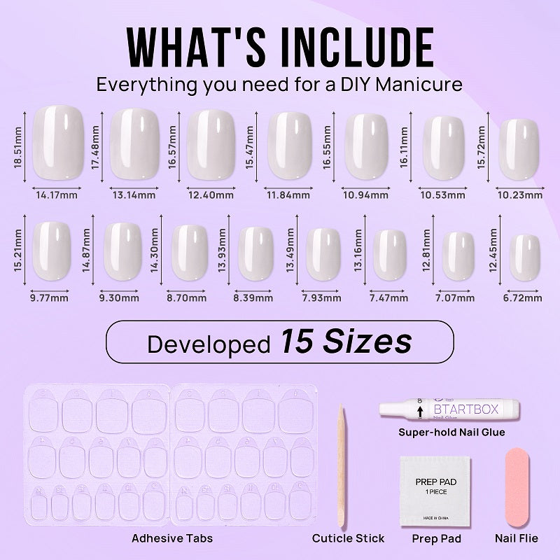 Vanilla Glazed Square Nails - Soft Gel Press On