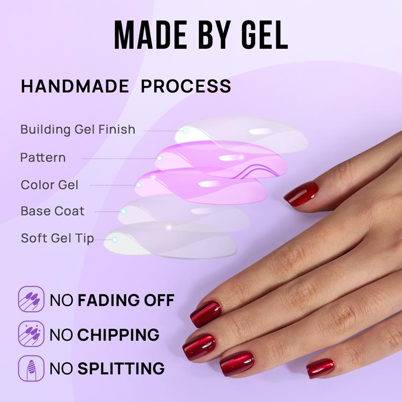 Hot Love Square Nails - Soft Gel Press On