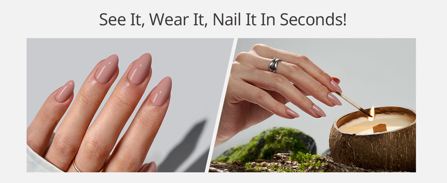 Nail polish advertisement with hands and a coconut candle.
