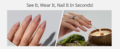 Nail polish advertisement with hands and a coconut candle.