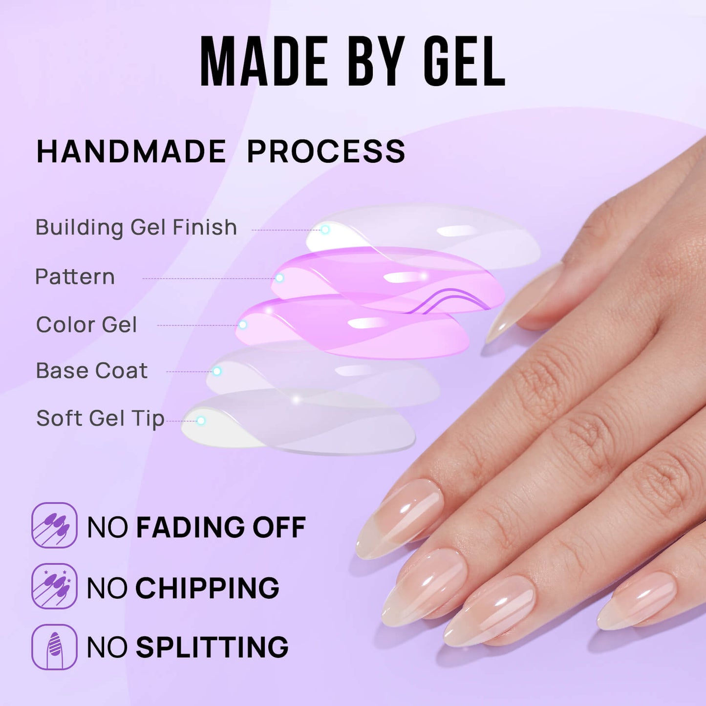 Glazed Donut Almond Nails - Soft Gel Press On
