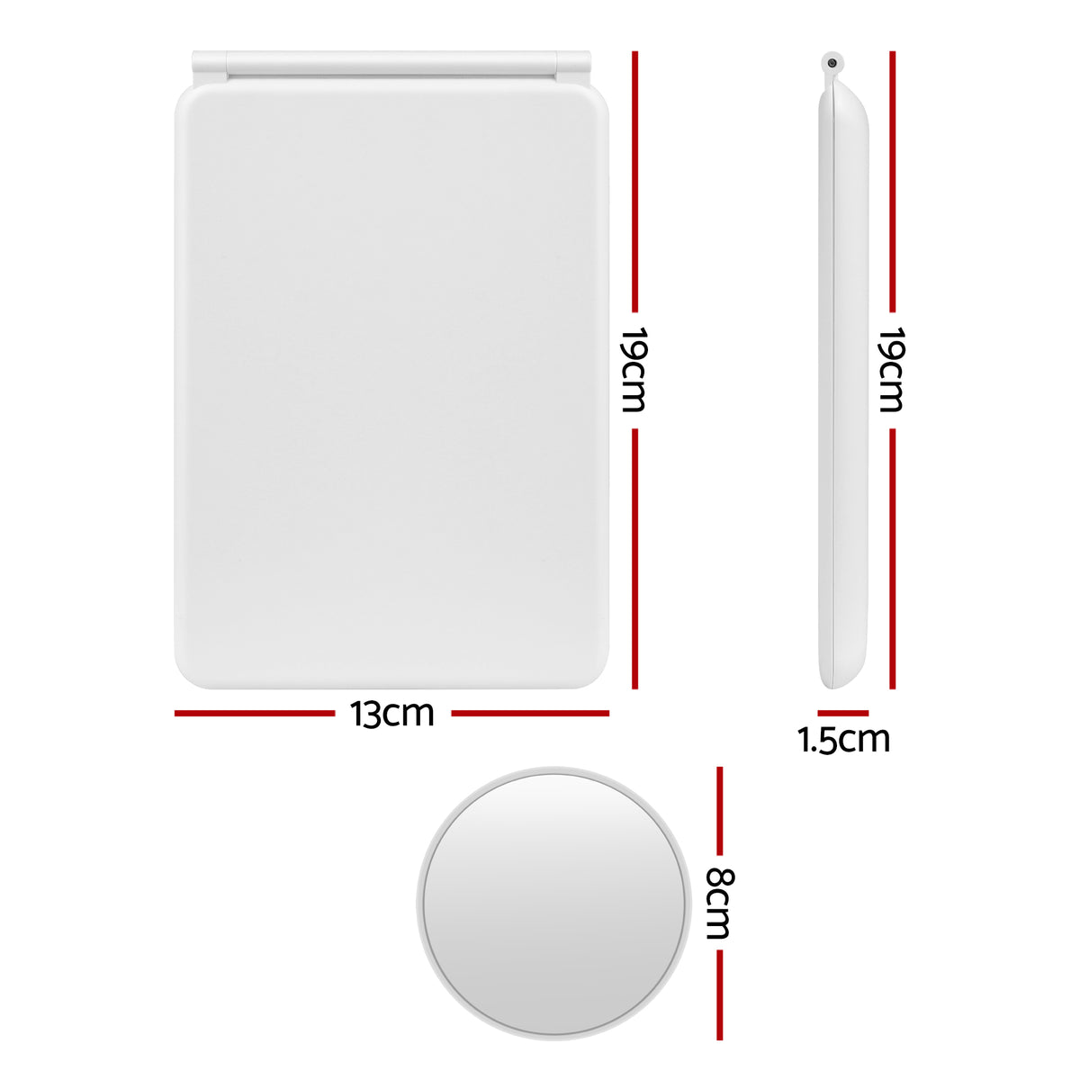 Embellir Portable Travel Makeup Mirror Rechargeable Makeup Mirror with Lights 10x Magnifier White VXN Beauty