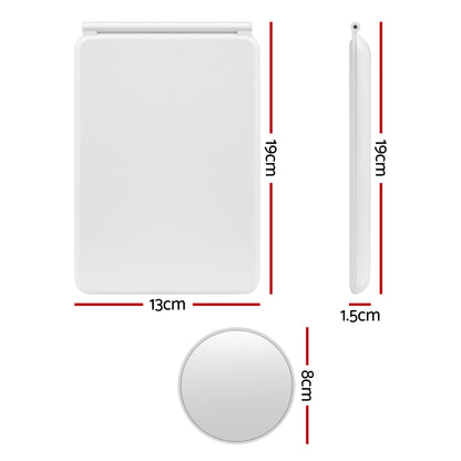 Embellir Portable Travel Makeup Mirror Rechargeable Makeup Mirror with Lights 10x Magnifier White VXN Beauty