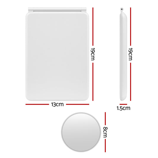 Embellir Portable Travel Makeup Mirror Rechargeable Makeup Mirror with Lights 10x Magnifier White VXN Beauty