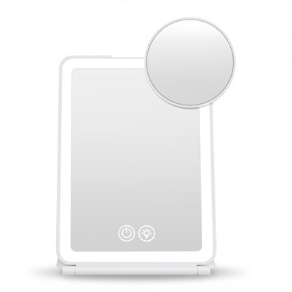 Embellir Portable Travel Makeup Mirror Rechargeable Makeup Mirror with Lights 10x Magnifier White VXN Beauty