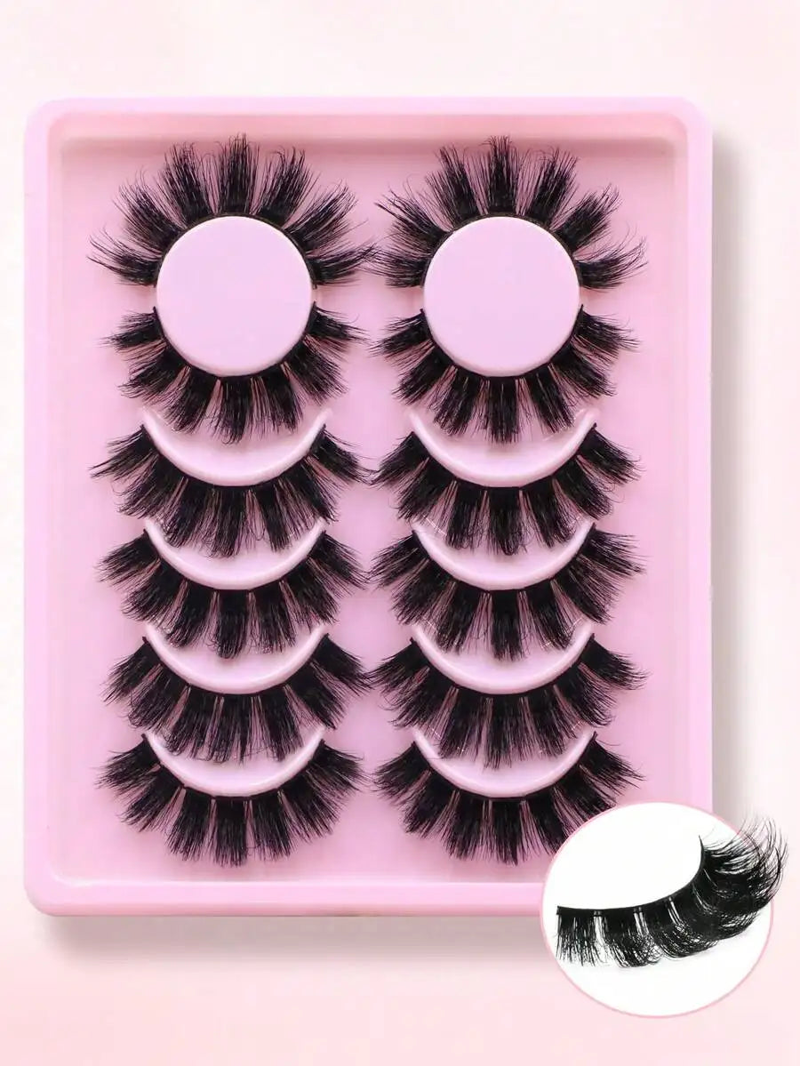 6 Pairs Strip Eyelashes, Fluffy Faux Mink Lashes for Makeup, Natural Full Look VXN Beauty
