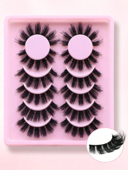 6 Pairs Strip Eyelashes, Fluffy Faux Mink Lashes for Makeup, Natural Full Look VXN Beauty