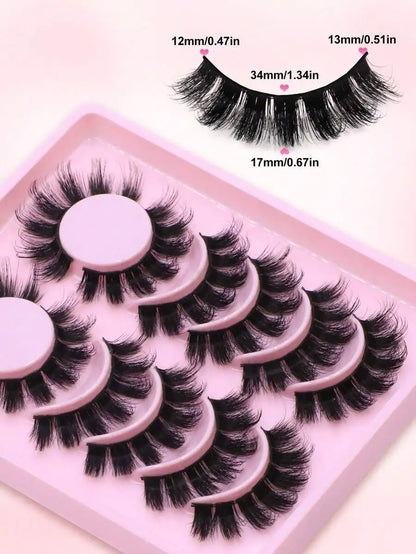 6 Pairs Strip Eyelashes, Fluffy Faux Mink Lashes for Makeup, Natural Full Look VXN Beauty