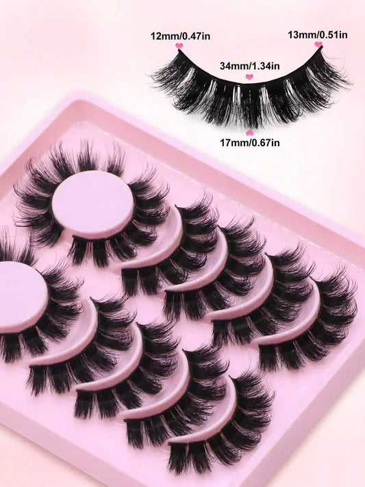 6 Pairs Strip Eyelashes, Fluffy Faux Mink Lashes for Makeup, Natural Full Look VXN Beauty