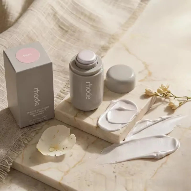 Rhode Shiny Highlight Stick, 4 Colors Glossy Bronzer, Sunlight Pearl Rose Multi-use Makeup Stick for Cheekbone & Lip VXN Beauty