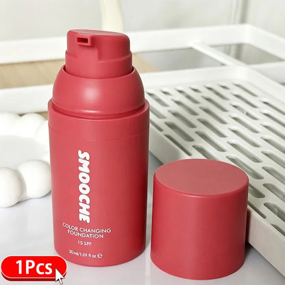 Smooche SPF15 Color Changing Liquid Foundation Lightweight Self Adjusting Skin Tone Match Moisturizing Natural Glow Makeup Base VXN Beauty