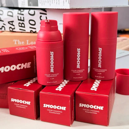 Smooche SPF15 Color Changing Liquid Foundation Lightweight Self Adjusting Skin Tone Match Moisturizing Natural Glow Makeup Base VXN Beauty