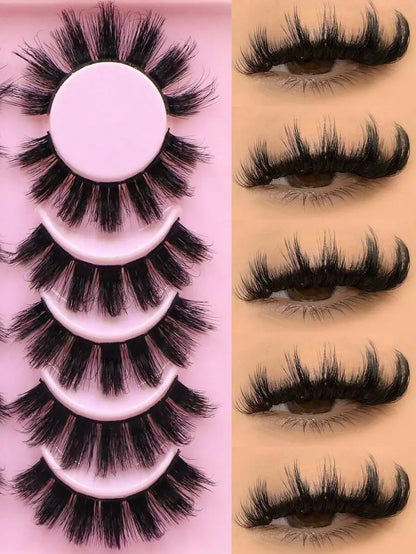 6 Pairs Strip Eyelashes, Fluffy Faux Mink Lashes for Makeup, Natural Full Look VXN Beauty