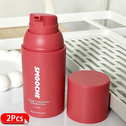 Smooche SPF15 Color Changing Liquid Foundation Lightweight Self Adjusting Skin Tone Match Moisturizing Natural Glow Makeup Base VXN Beauty