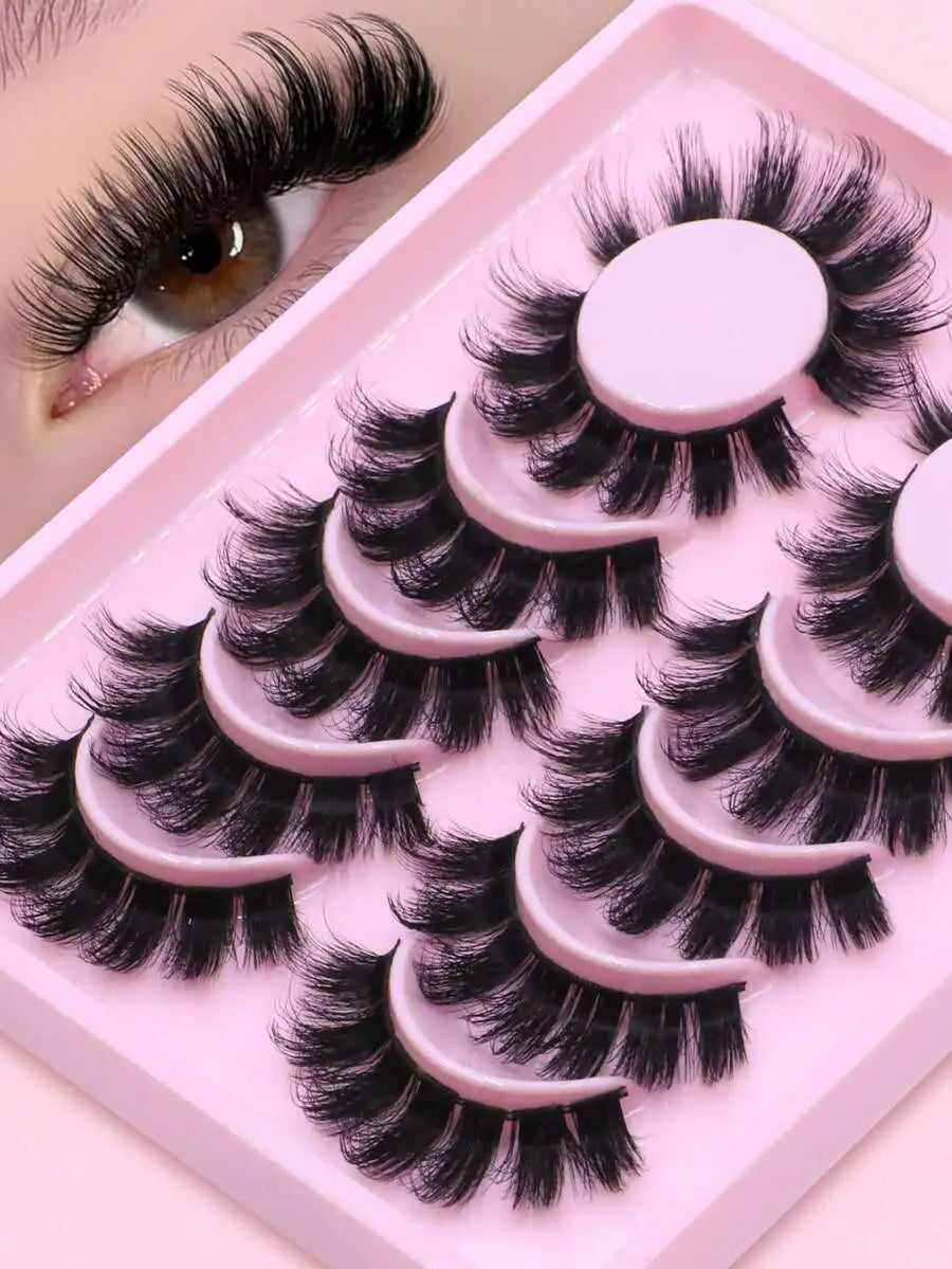 6 Pairs Strip Eyelashes, Fluffy Faux Mink Lashes for Makeup, Natural Full Look VXN Beauty
