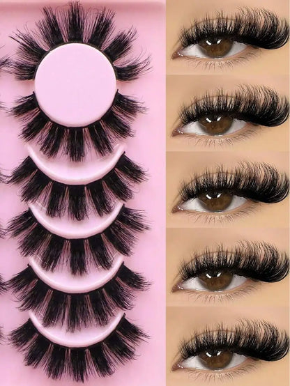 6 Pairs Strip Eyelashes, Fluffy Faux Mink Lashes for Makeup, Natural Full Look VXN Beauty