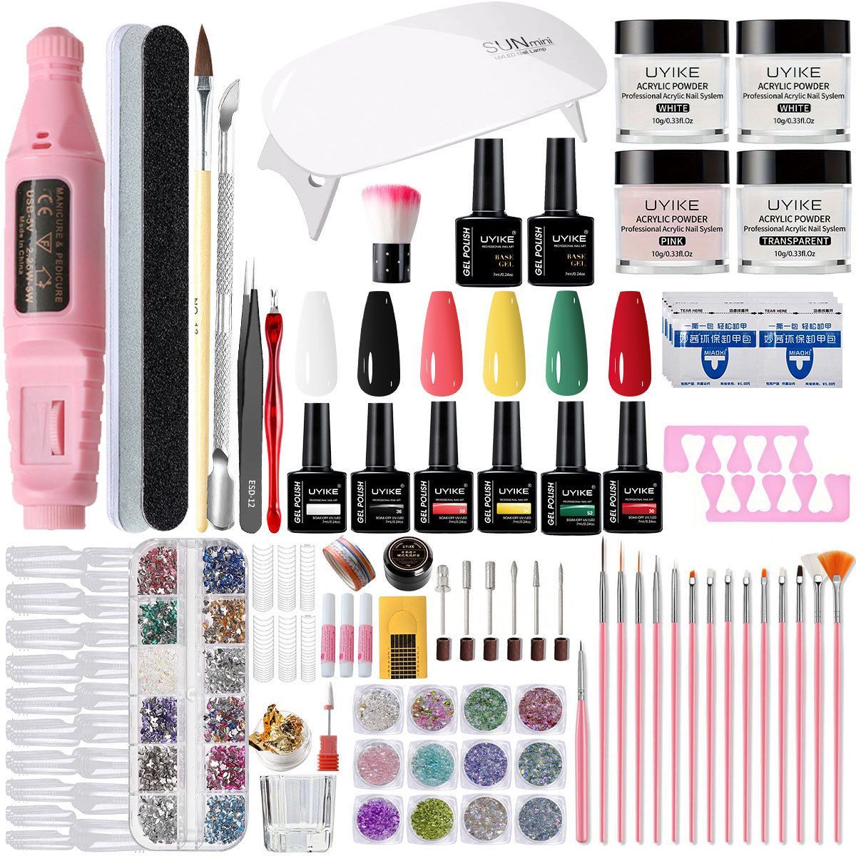 Nail Art Kit Gel Lamp Nail Grinder Nail Polishes Nail Art Tools Nail - Multi - Size Set2 VXN Beauty