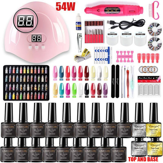 Nail Art Kit Gel Lamp Nail Grinder Nail Polishes Nail Art Tools Nail - Multi - Size 168-2 VXN Beauty