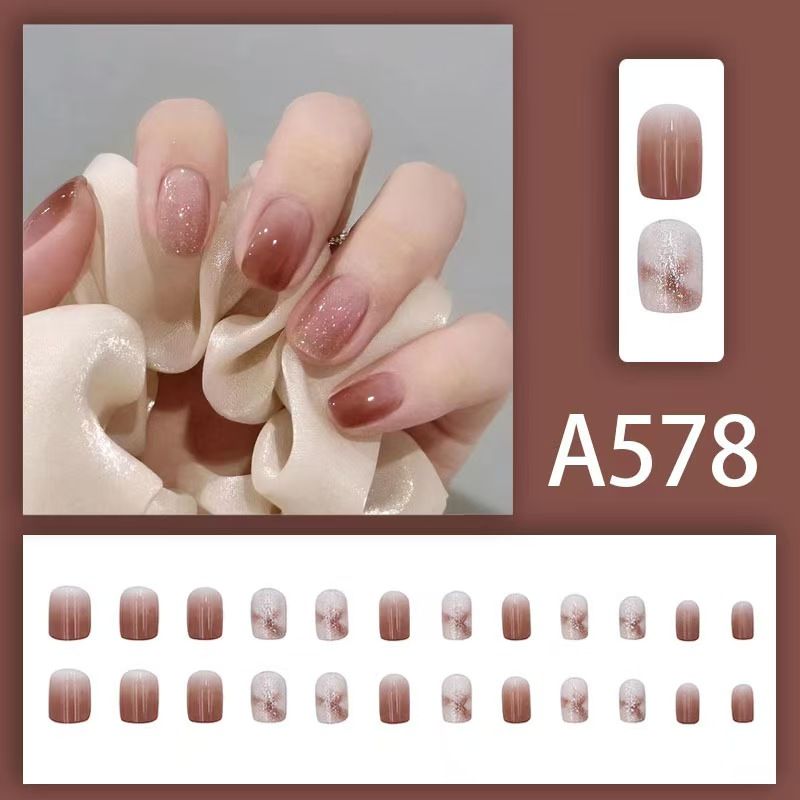 12 boxes / 288 pieces, white light luxury fashion French ins style flash sweet cool simple empress spicy girl new spring wear nail set VXN Beauty