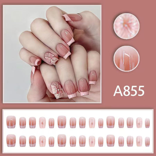 12 boxes / 288 pieces, white light luxury fashion French ins style flash sweet cool simple empress spicy girl new spring wear nail set VXN Beauty