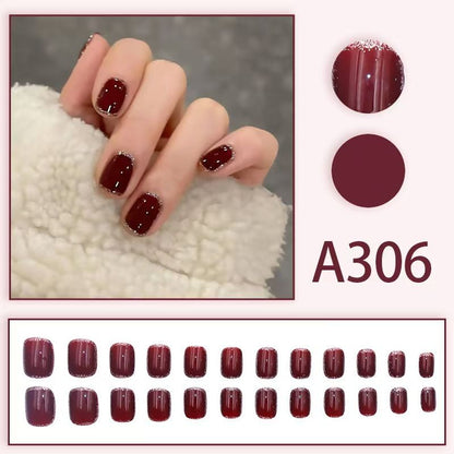 12 boxes / 288 pieces, white light luxury fashion French ins style flash sweet cool simple empress spicy girl new spring wear nail set VXN Beauty