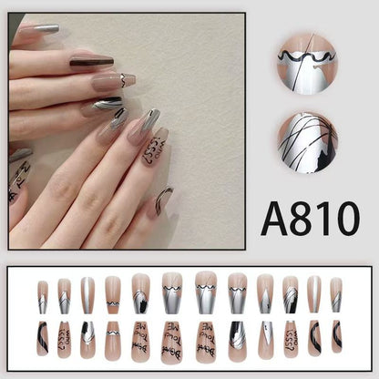 12 boxes / 288 pieces, white light luxury fashion French ins style flash sweet cool simple empress spicy girl new spring wear nail set VXN Beauty