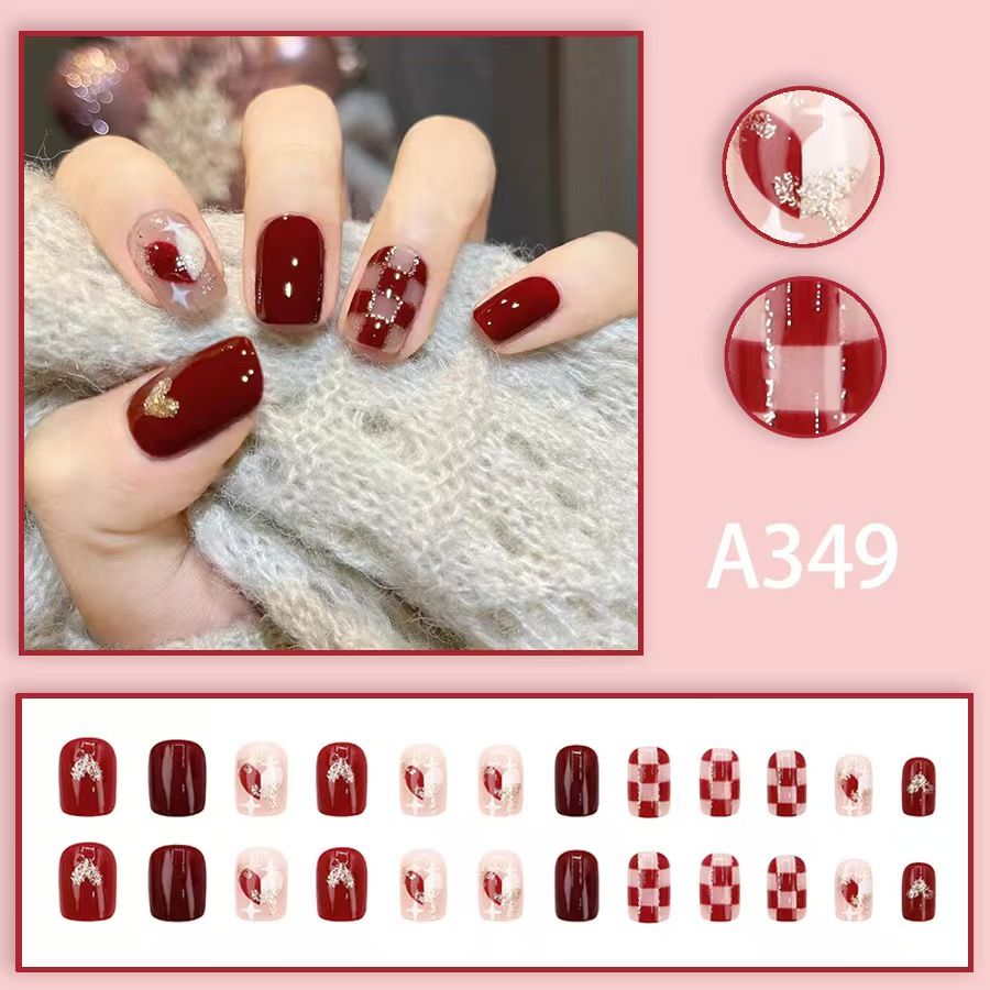 12 boxes / 288 pieces, white light luxury fashion French ins style flash sweet cool simple empress spicy girl new spring wear nail set VXN Beauty