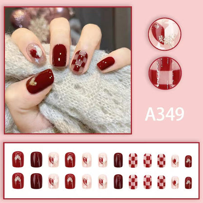 12 boxes / 288 pieces, white light luxury fashion French ins style flash sweet cool simple empress spicy girl new spring wear nail set VXN Beauty