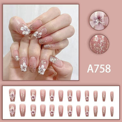 12 boxes / 288 pieces, white light luxury fashion French ins style flash sweet cool simple empress spicy girl new spring wear nail set VXN Beauty