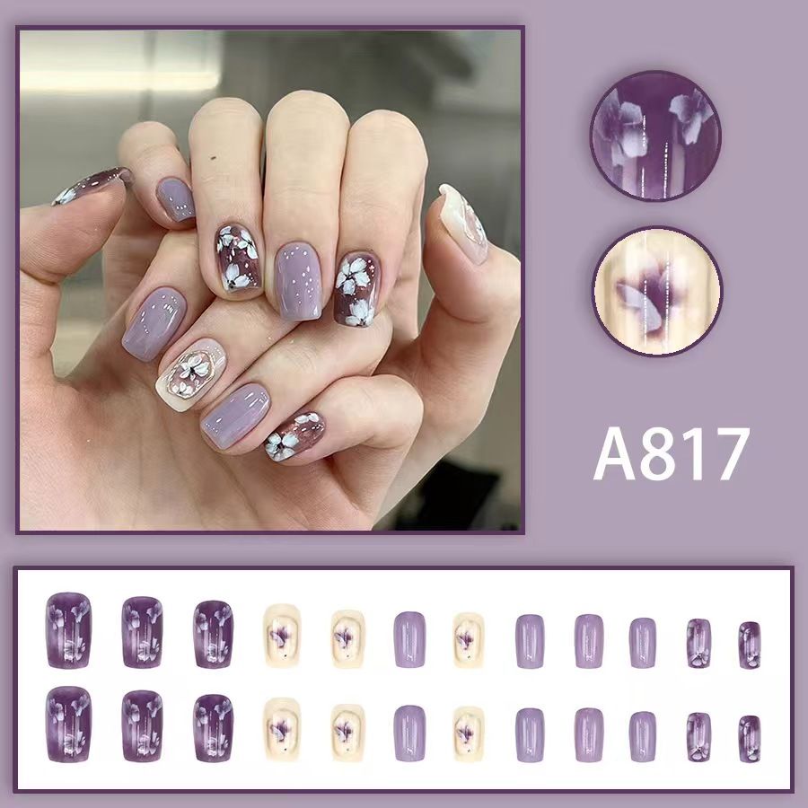 12 boxes / 288 pieces, white light luxury fashion French ins style flash sweet cool simple empress spicy girl new spring wear nail set VXN Beauty