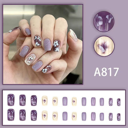 12 boxes / 288 pieces, white light luxury fashion French ins style flash sweet cool simple empress spicy girl new spring wear nail set VXN Beauty
