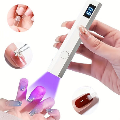 A compact portable gel nail polish lamp with a digital display — this wireless lamp lights up quickly and is perfect for home nail salons and travel. VXN Beauty
