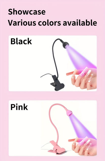 Straight UV/LED Nail Lamp, Table Lamp, Night Light, USB Nail Clamp Light, Gel Polish Curing Light with UV/LED Dual Function（WHITE） VXN Beauty