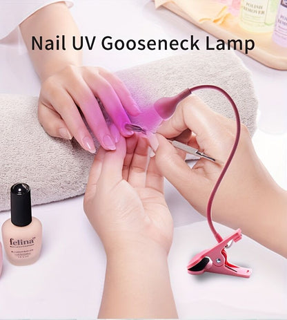 Straight UV/LED Nail Lamp, Table Lamp, Night Light, USB Nail Clamp Light, Gel Polish Curing Light with UV/LED Dual Function（WHITE） VXN Beauty