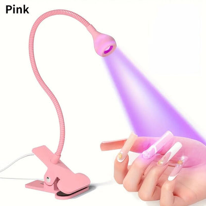 Straight UV/LED Nail Lamp, Table Lamp, Night Light, USB Nail Clamp Light, Gel Polish Curing Light with UV/LED Dual Function（WHITE） VXN Beauty