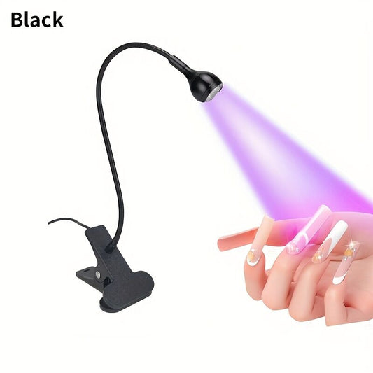 Straight UV/LED Nail Lamp, Table Lamp, Night Light, USB Nail Clamp Light, Gel Polish Curing Light with UV/LED Dual Function.（BLACK） VXN Beauty