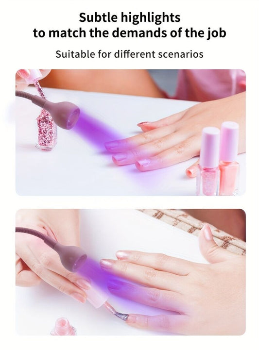 Straight UV/LED Nail Lamp, Table Lamp, Night Light, USB Nail Clamp Light, Gel Polish Curing Light with UV/LED Dual Function.（BLACK） VXN Beauty