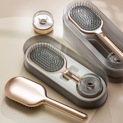 Air Cushion Massage Hair Brush Set with Wall Mount Holder Base - Golden VXN Beauty
