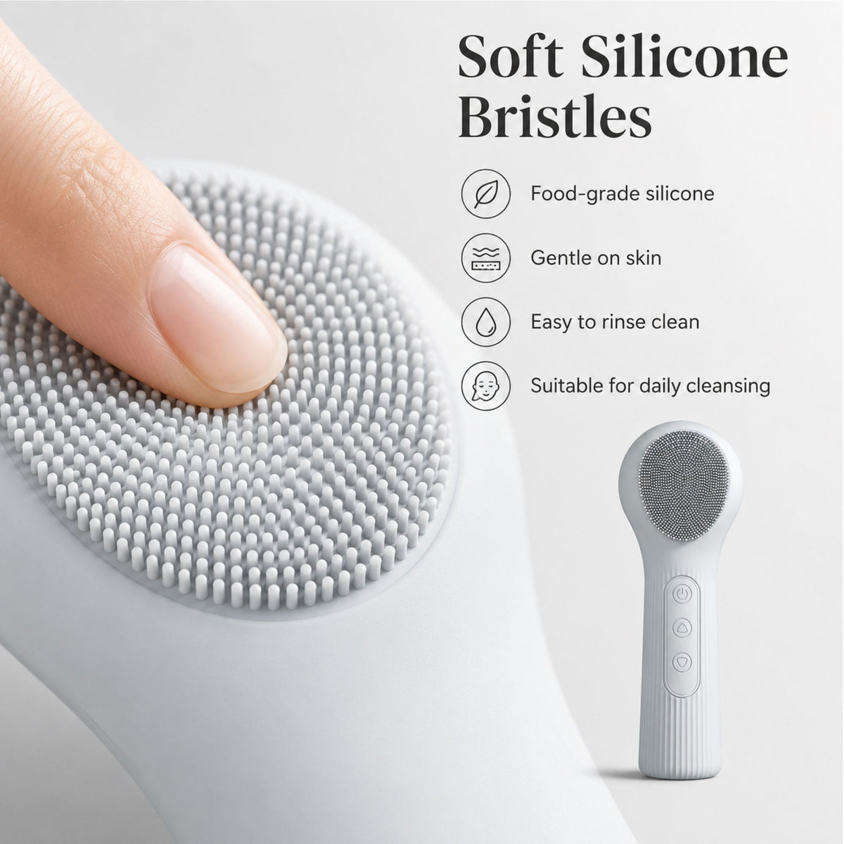 Silicone Facial Cleansing Brush Sonic Vibration Heating Waterproof Rechargeable-PINK VXN Beauty