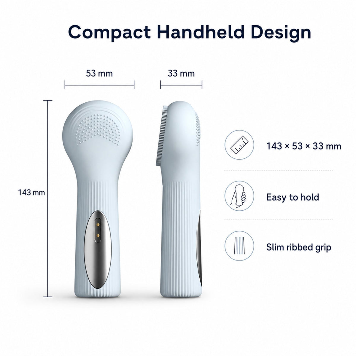 Silicone Facial Cleansing Brush Sonic Vibration Heating Waterproof Rechargeable-PURPLE VXN Beauty