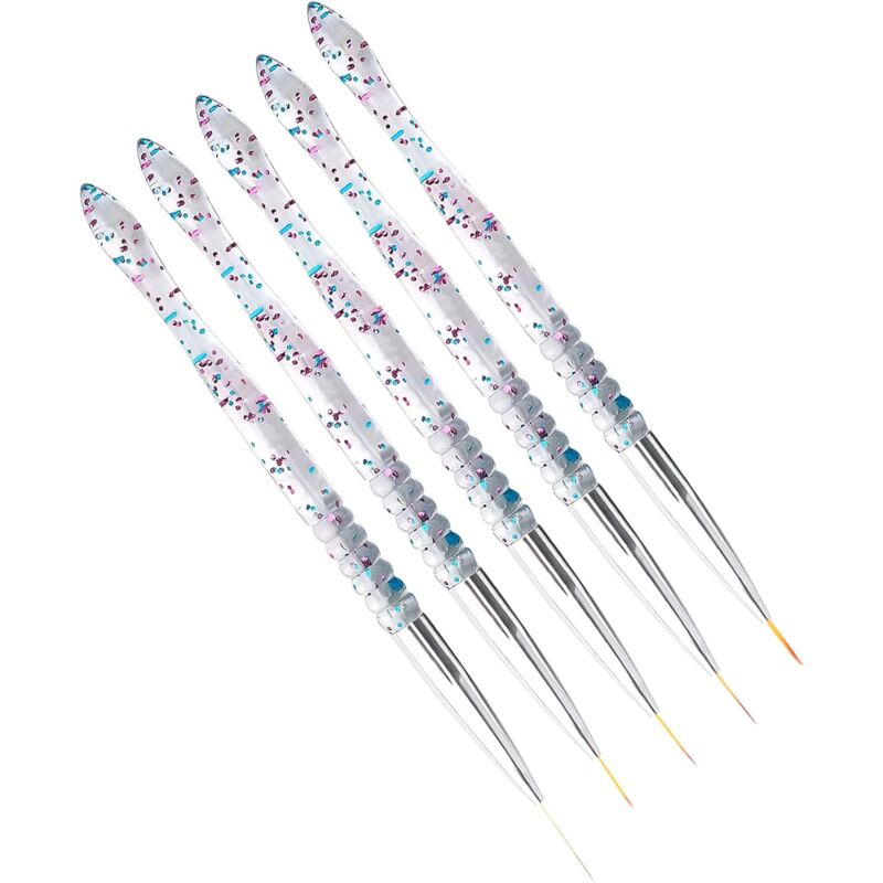 5 pcs 7/9/11/15/20Mm Nail Art Brush Set, Acrylic Crystal Liner Brush Nail Art Nylon Brush Head Nail Tools For Diy Design VXN Beauty