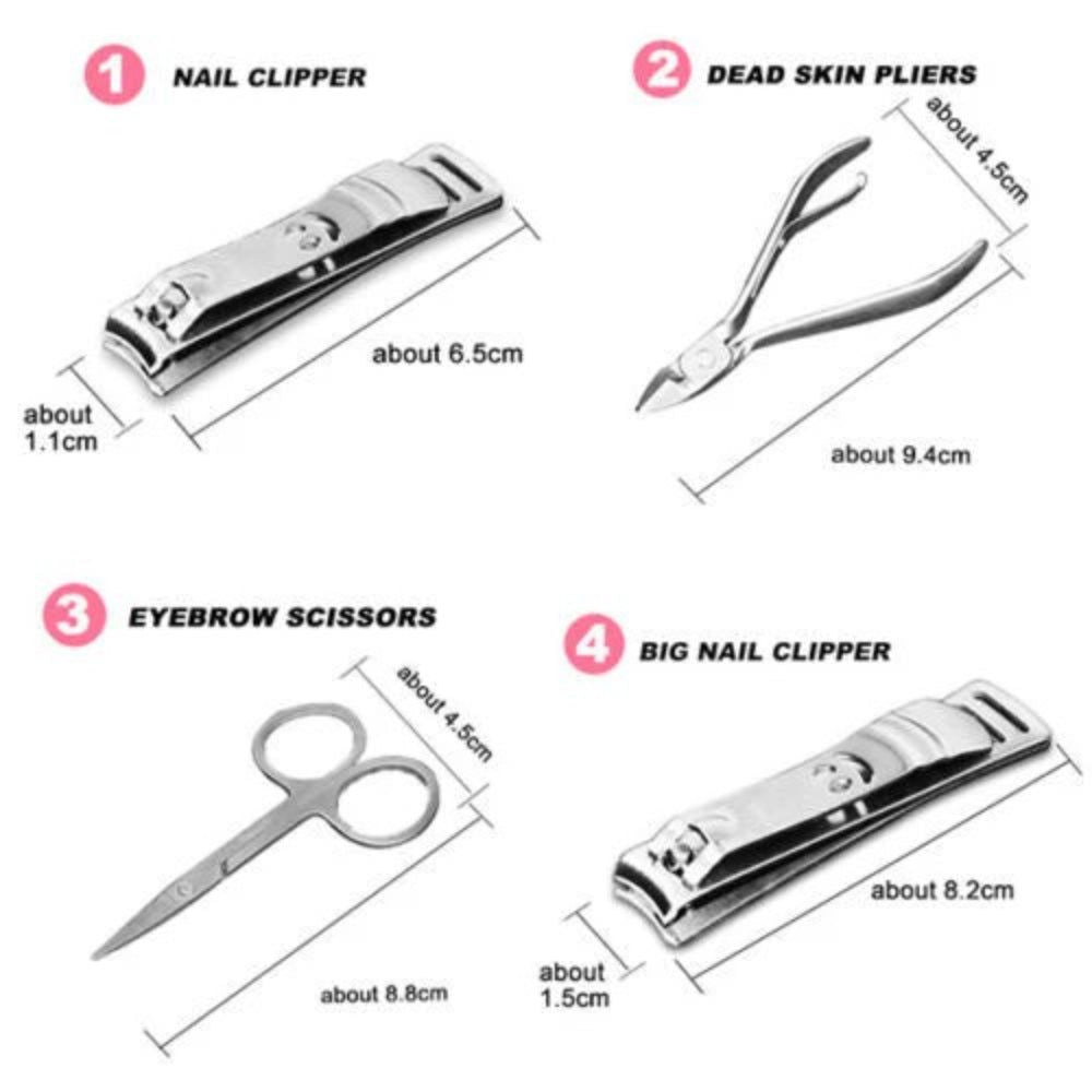 12-Piece Manicure Pedicure Kit, Professional Nail Clipper Grooming Set, Brown Checkered Case VXN Beauty