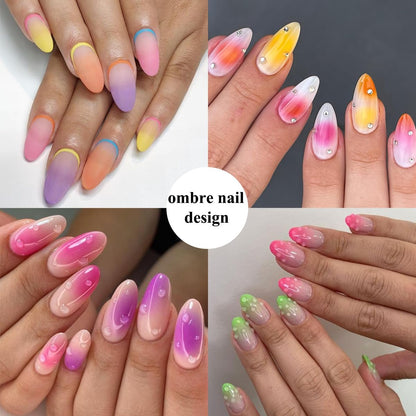 Nail Sponge SET - 100 Pieces - Nail Sponge with Metal Gripper - Soft Nail Sponges - Ombre Nail Brush - Nail Tools - For Gradient and Halo Nail Art - Professional Nail Tools and Accessories VXN Beauty